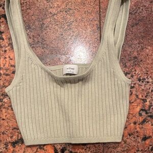 Wilfred Sage Ribbed Crop Top